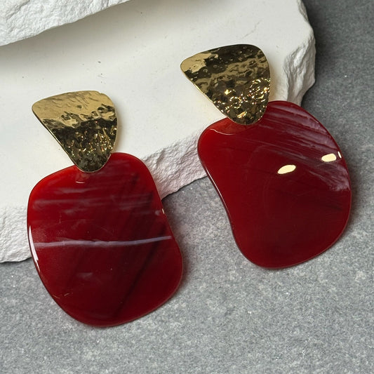 Luna Stone 2 Layer Earring