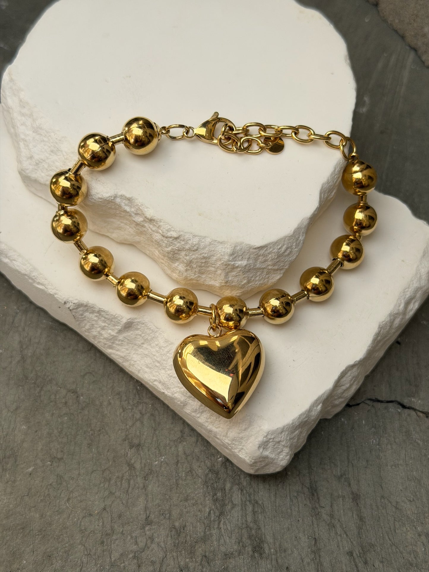 Be Mine Heart Charm Bracelet 7" w/ Extender