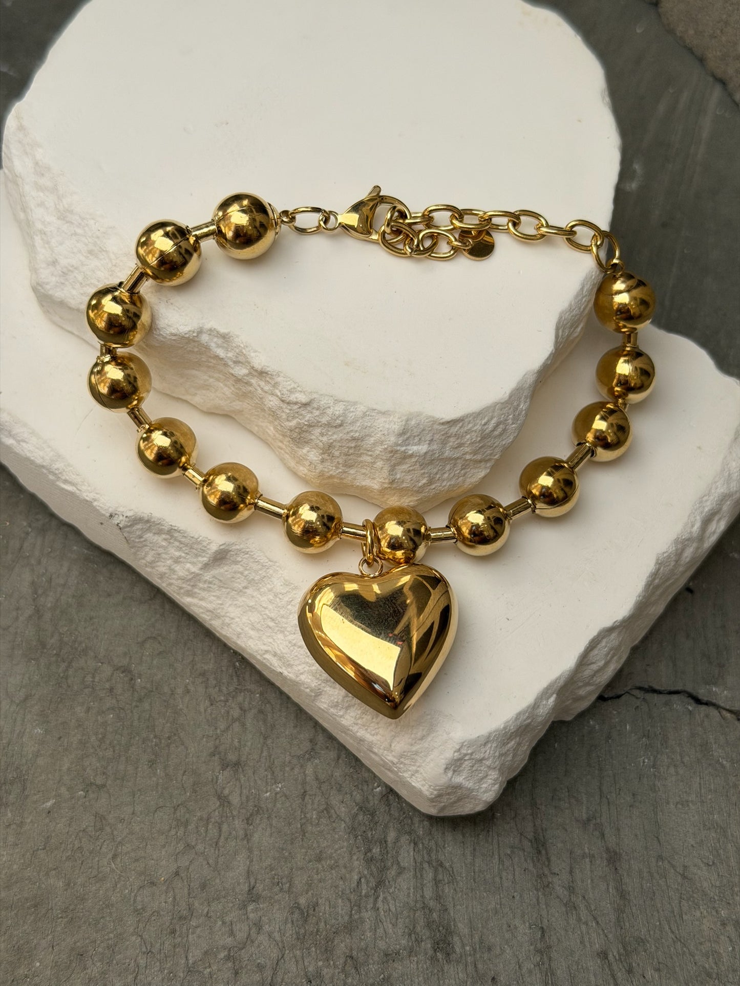 Be Mine Heart Charm Bracelet 7" w/ Extender