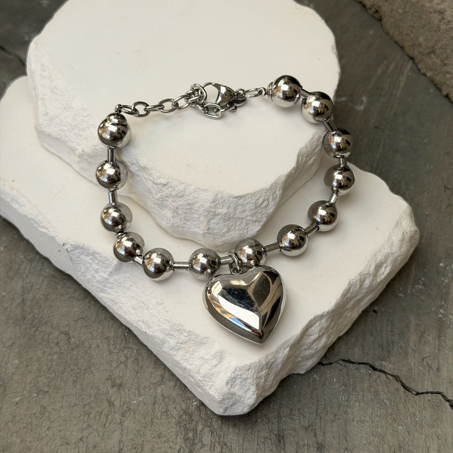 Be Mine Heart Charm Bracelet 7" w/ Extender