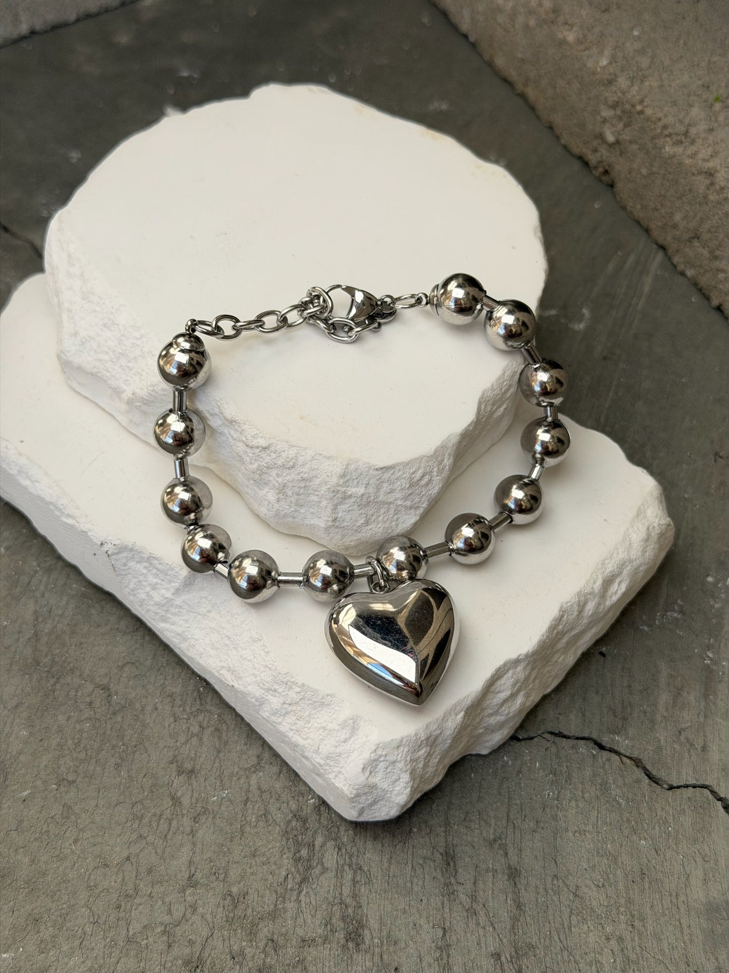 Be Mine Heart Charm Bracelet 7" w/ Extender