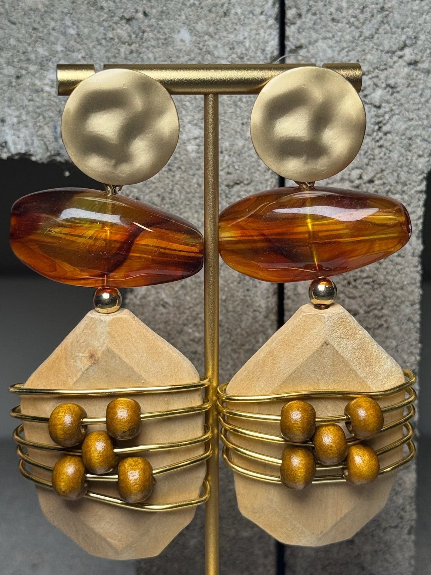Rooted in Style Three Layer Earrings