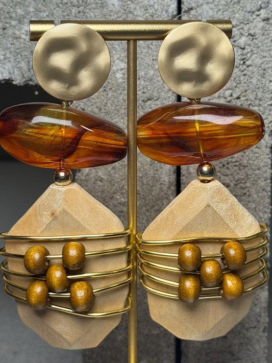 Rooted in Style Three Layer Earrings