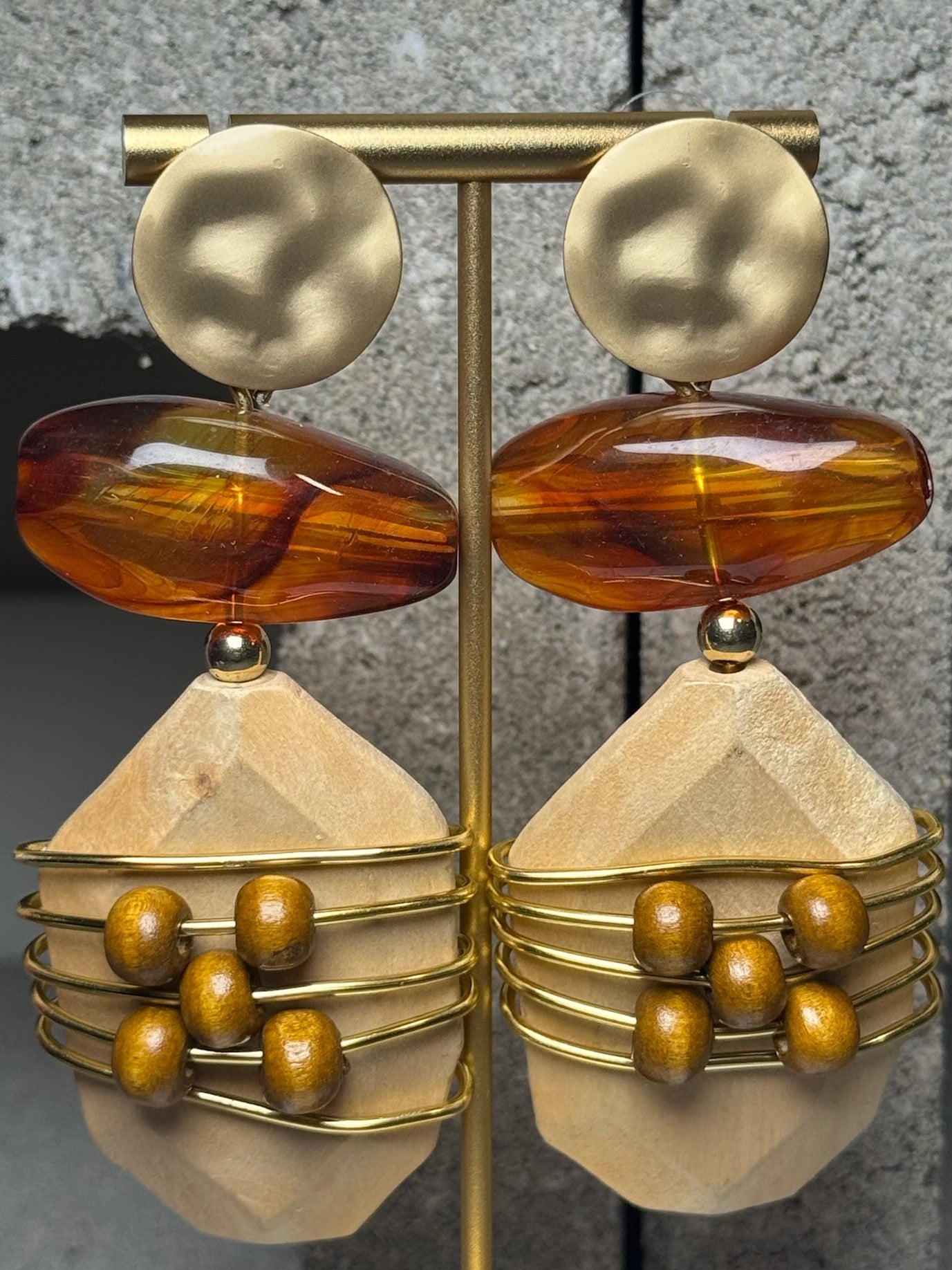 Rooted in Style Three Layer Earrings