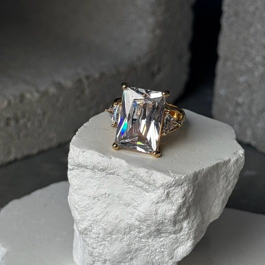 Crystal Queen Cocktail Ring Expandable Up To Size 10