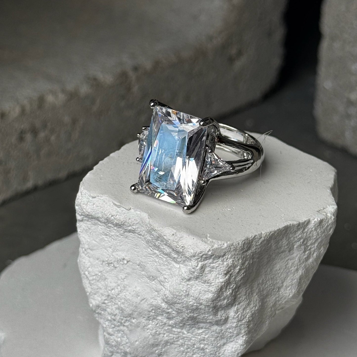 Crystal Queen Cocktail Ring Expandable Up To Size 10