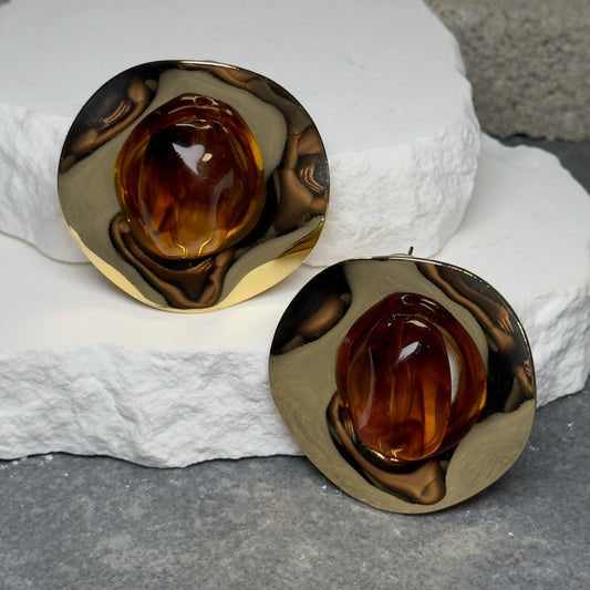 Sandstone Muse Stone Stud Earring