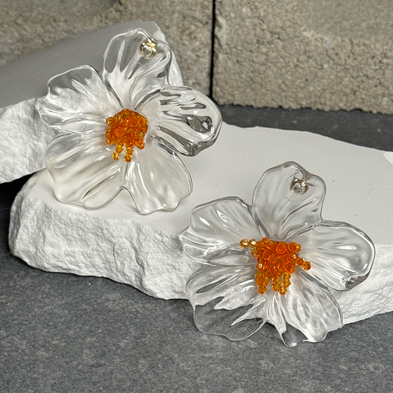 Sheer Blossom Stud Earrings