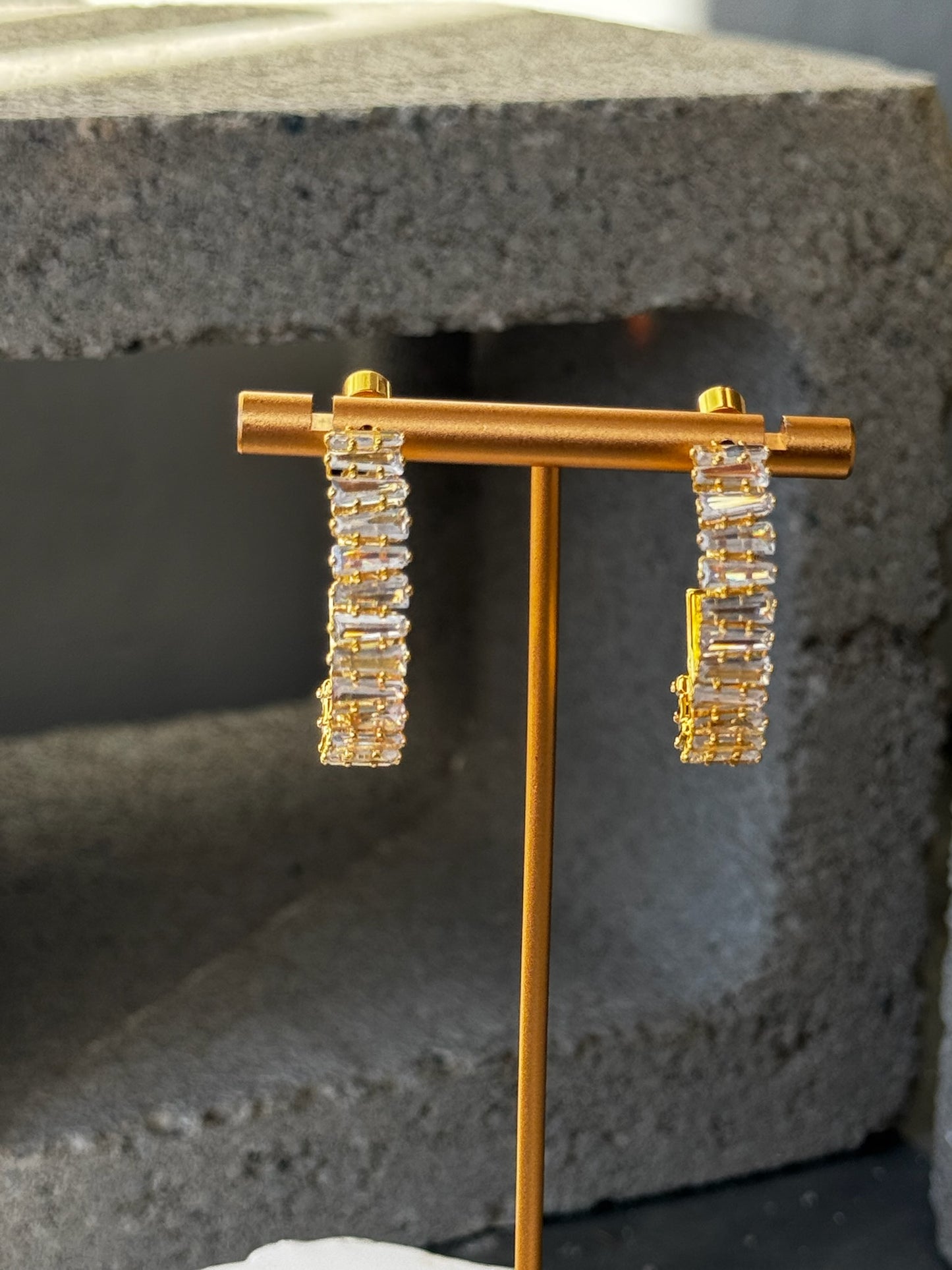 Mini Crystal Oval Hoops