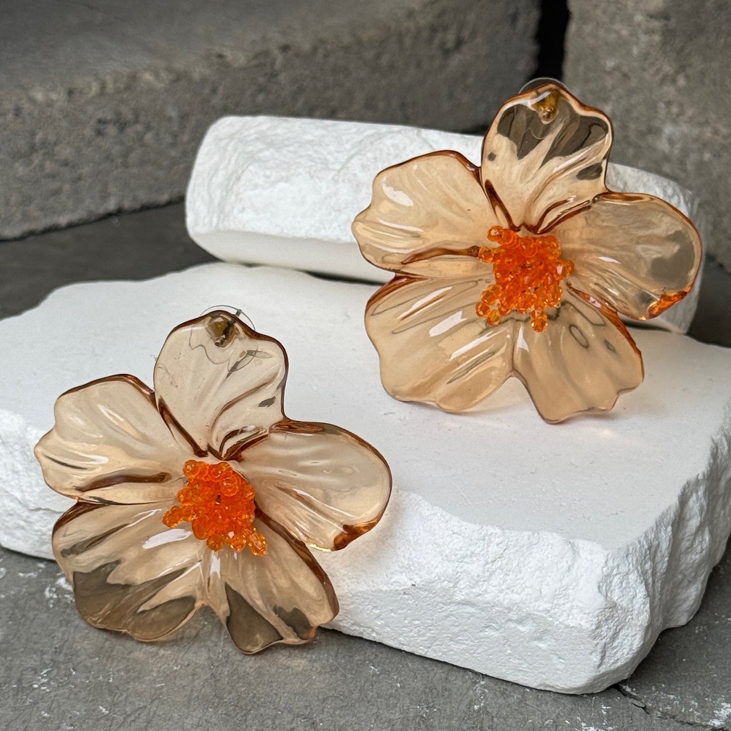 Sheer Blossom Stud Earrings