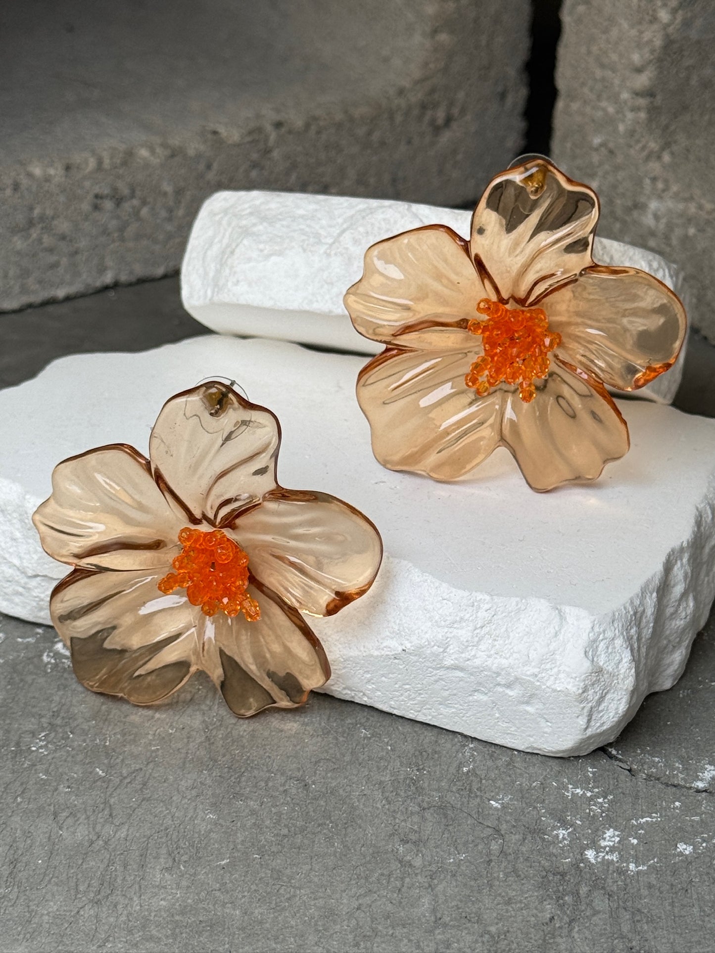 Sheer Blossom Stud Earrings
