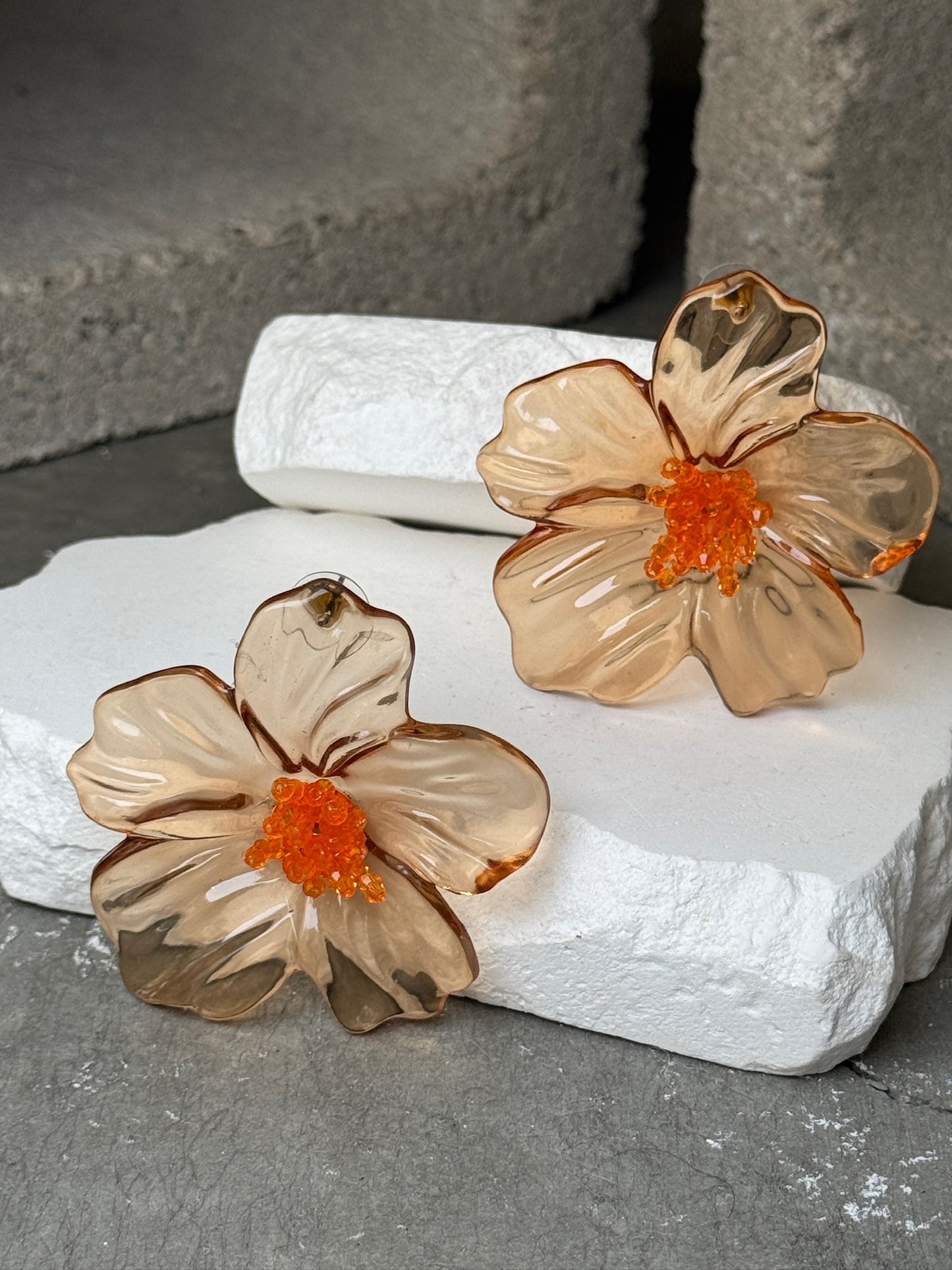 Sheer Blossom Stud Earrings
