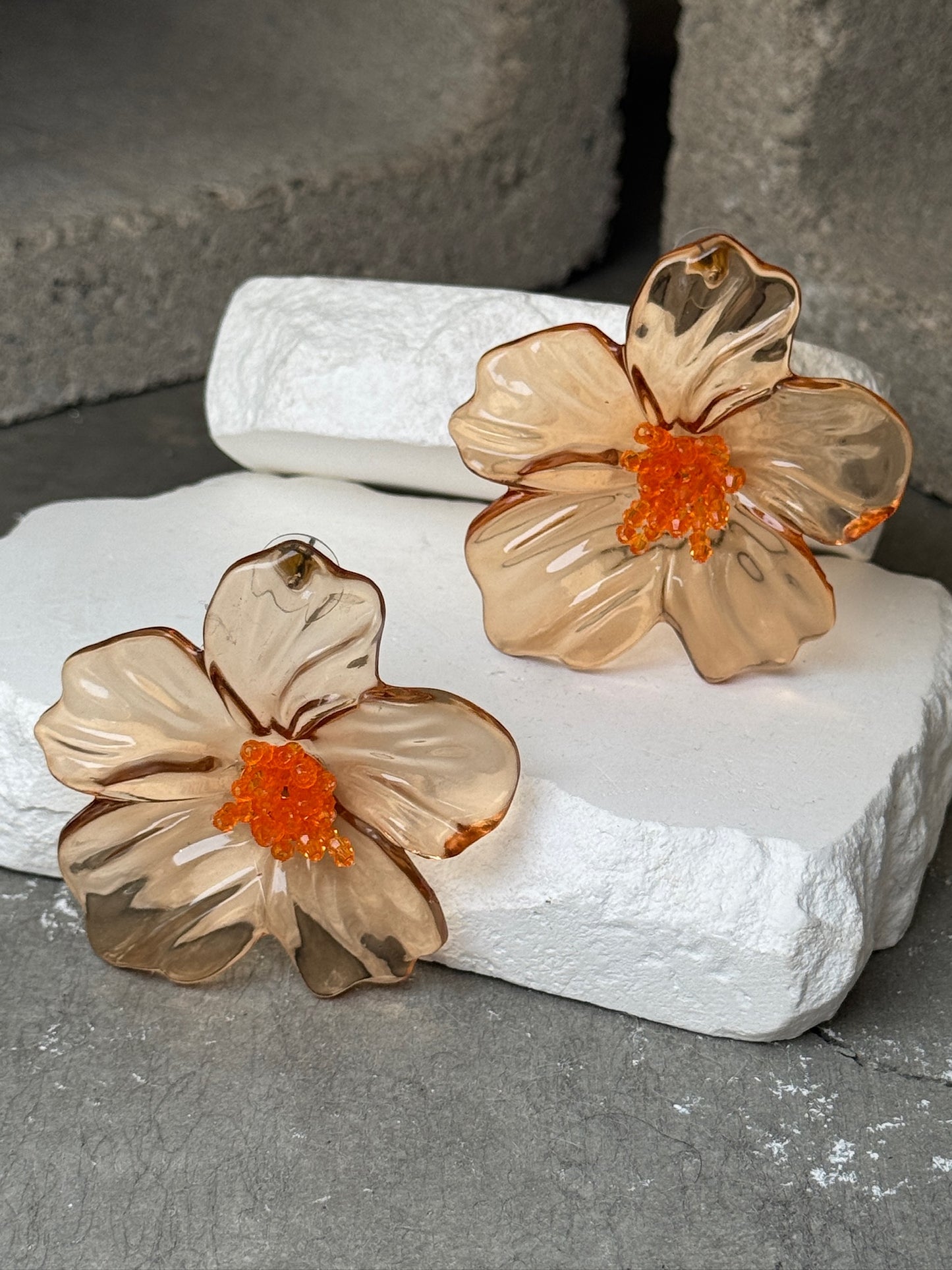 Sheer Blossom Stud Earrings