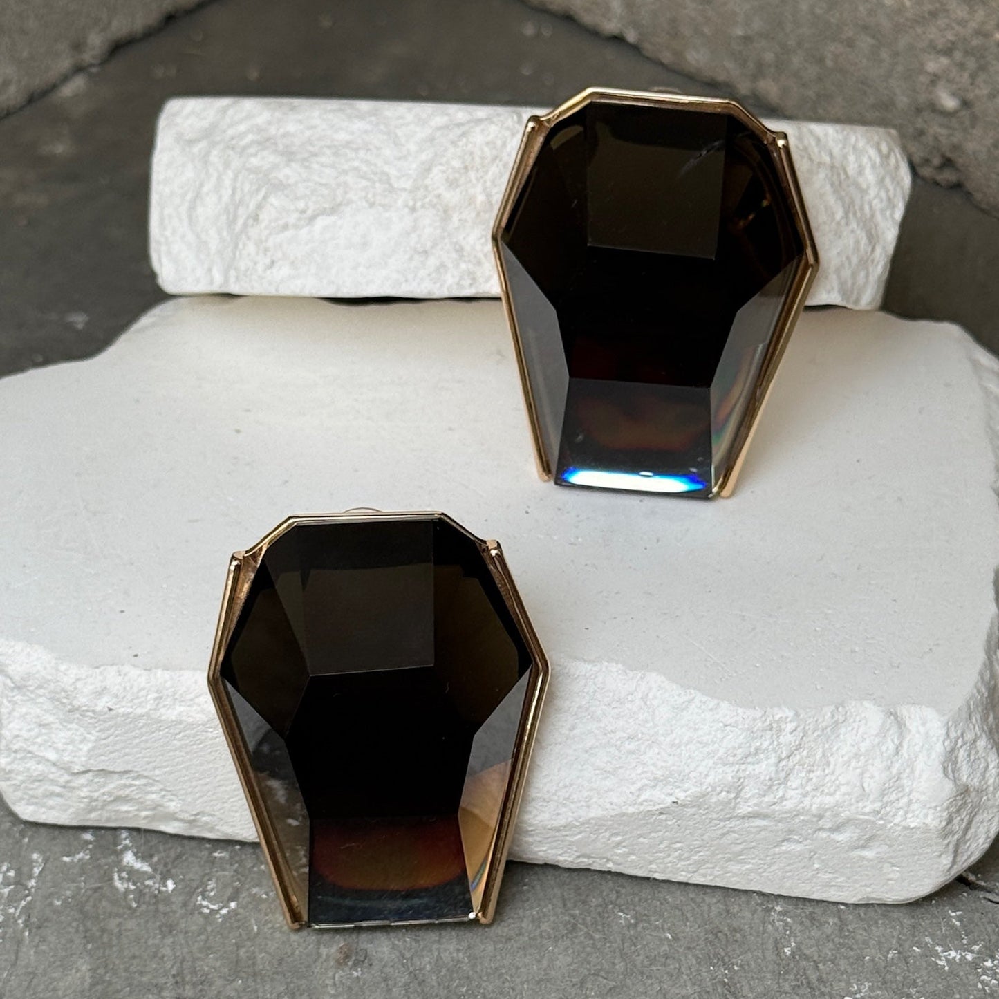 Fade 2 Black Ombre Stud Earrings