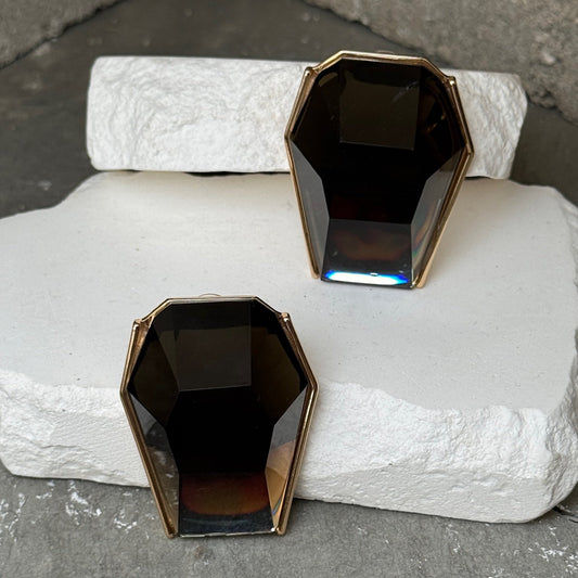 Fade 2 Black Ombre Stud Earrings