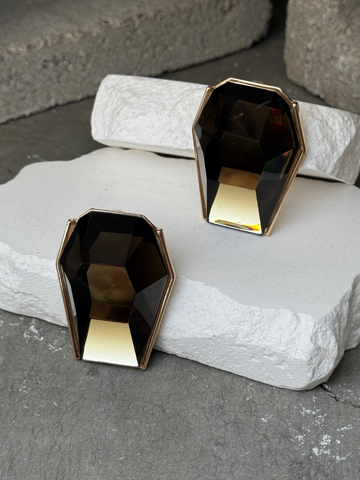Fade 2 Black Ombre Stud Earrings