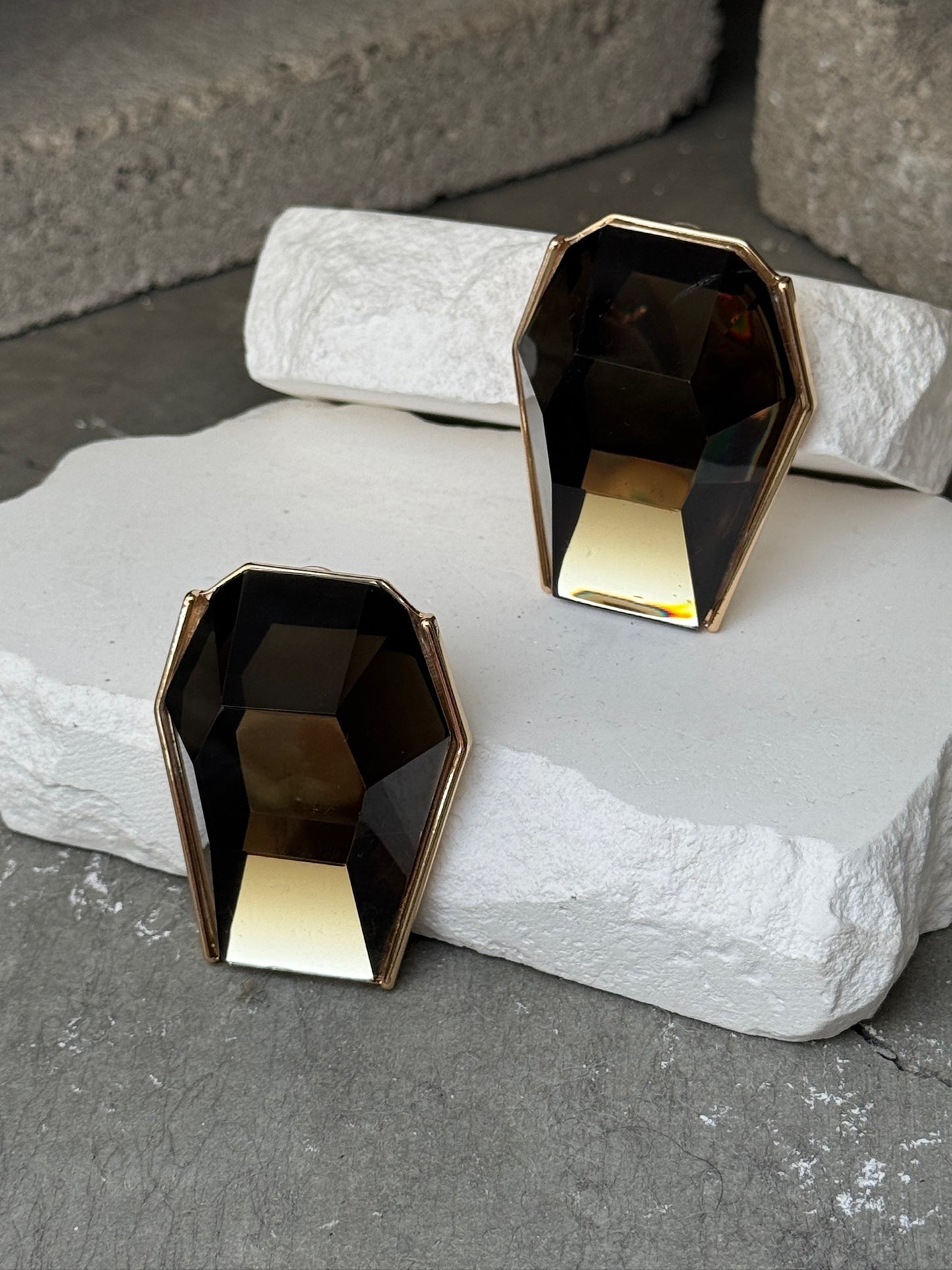 Fade 2 Black Ombre Stud Earrings