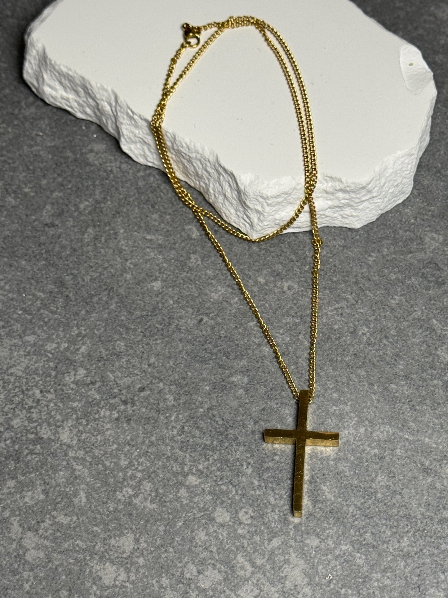 Simple Grace Cross Necklace 24"