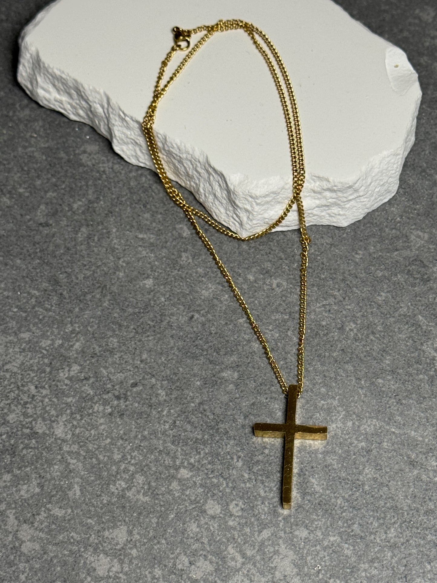 Simple Grace Cross Necklace 24"