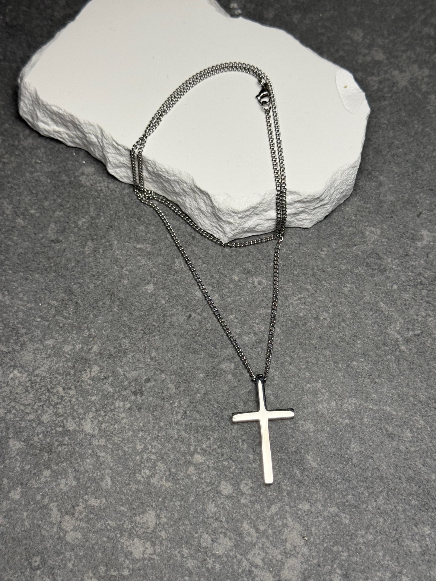 Simple Grace Cross Necklace 24"