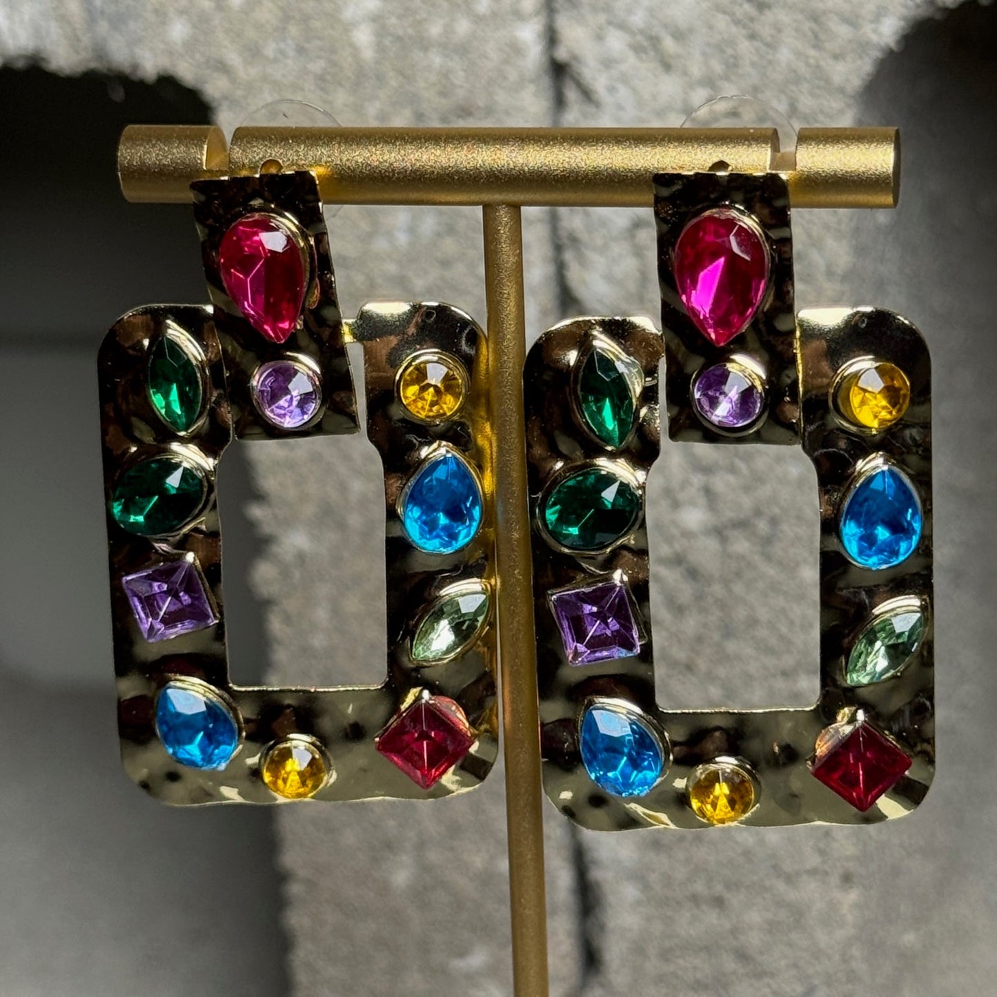 So Sassy Multi Color Gem Earrings