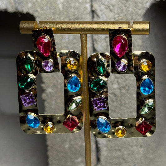 So Sassy Multi Color Gem Earrings