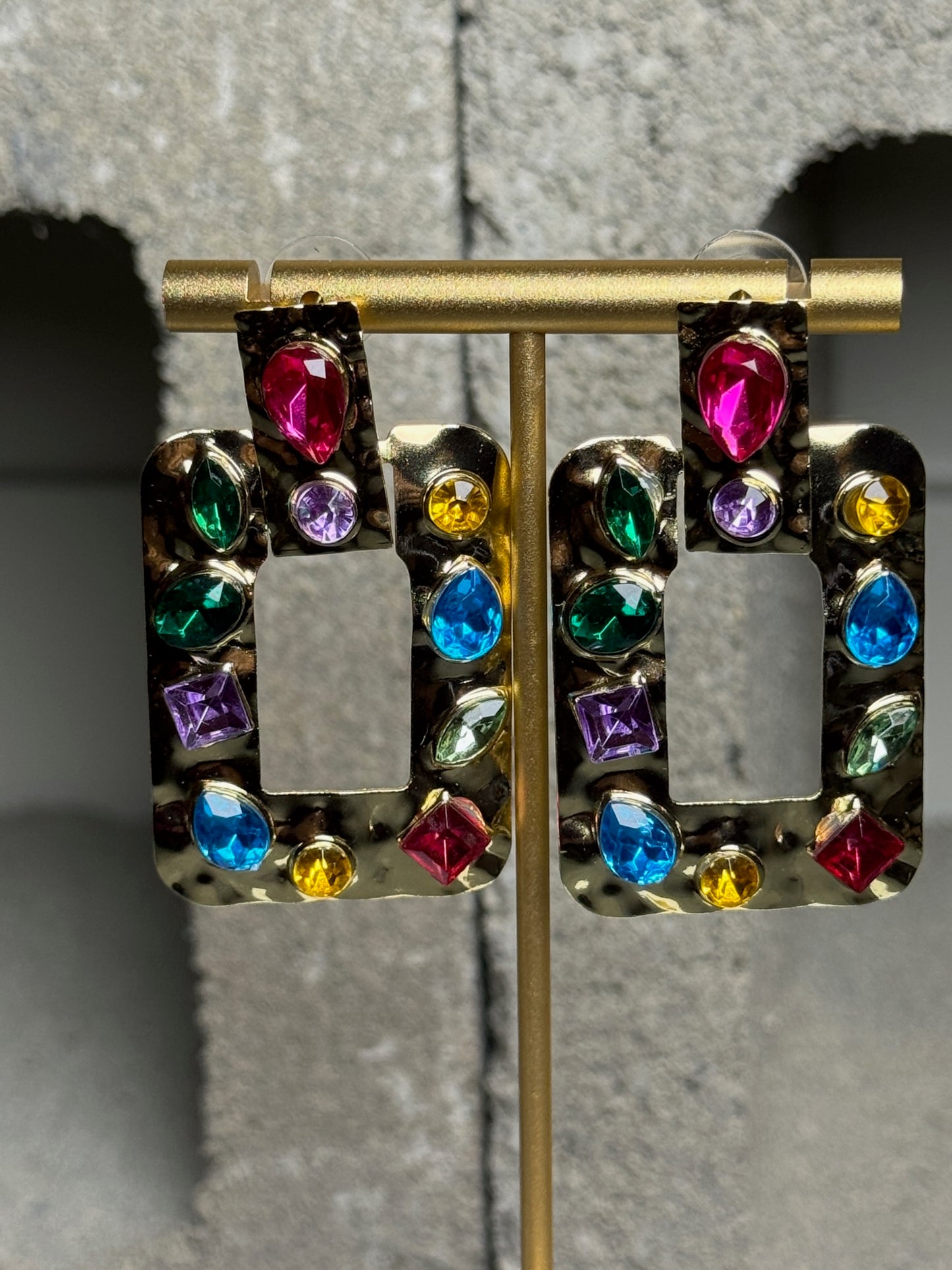 So Sassy Multi Color Gem Earrings