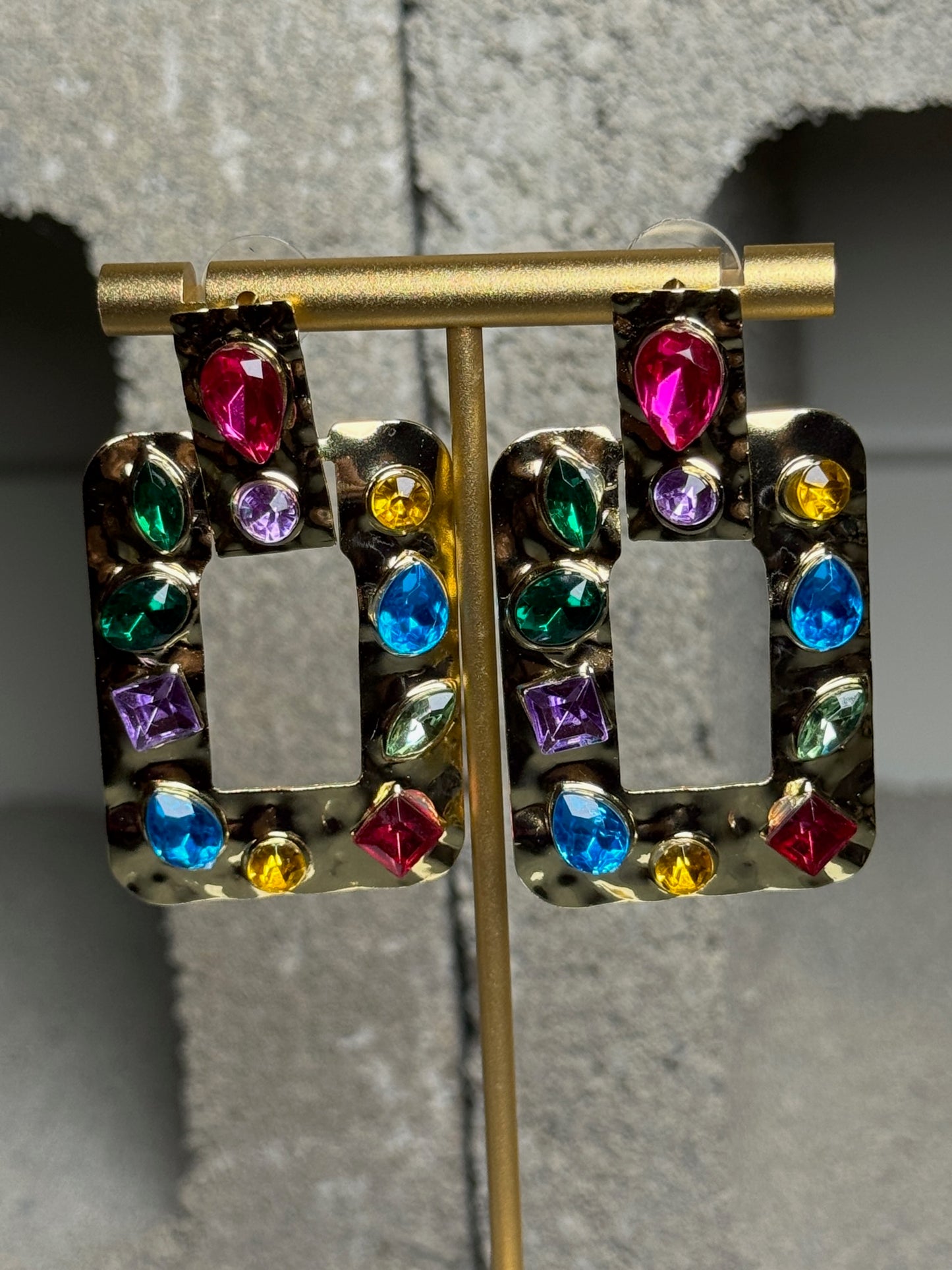 So Sassy Multi Color Gem Earrings