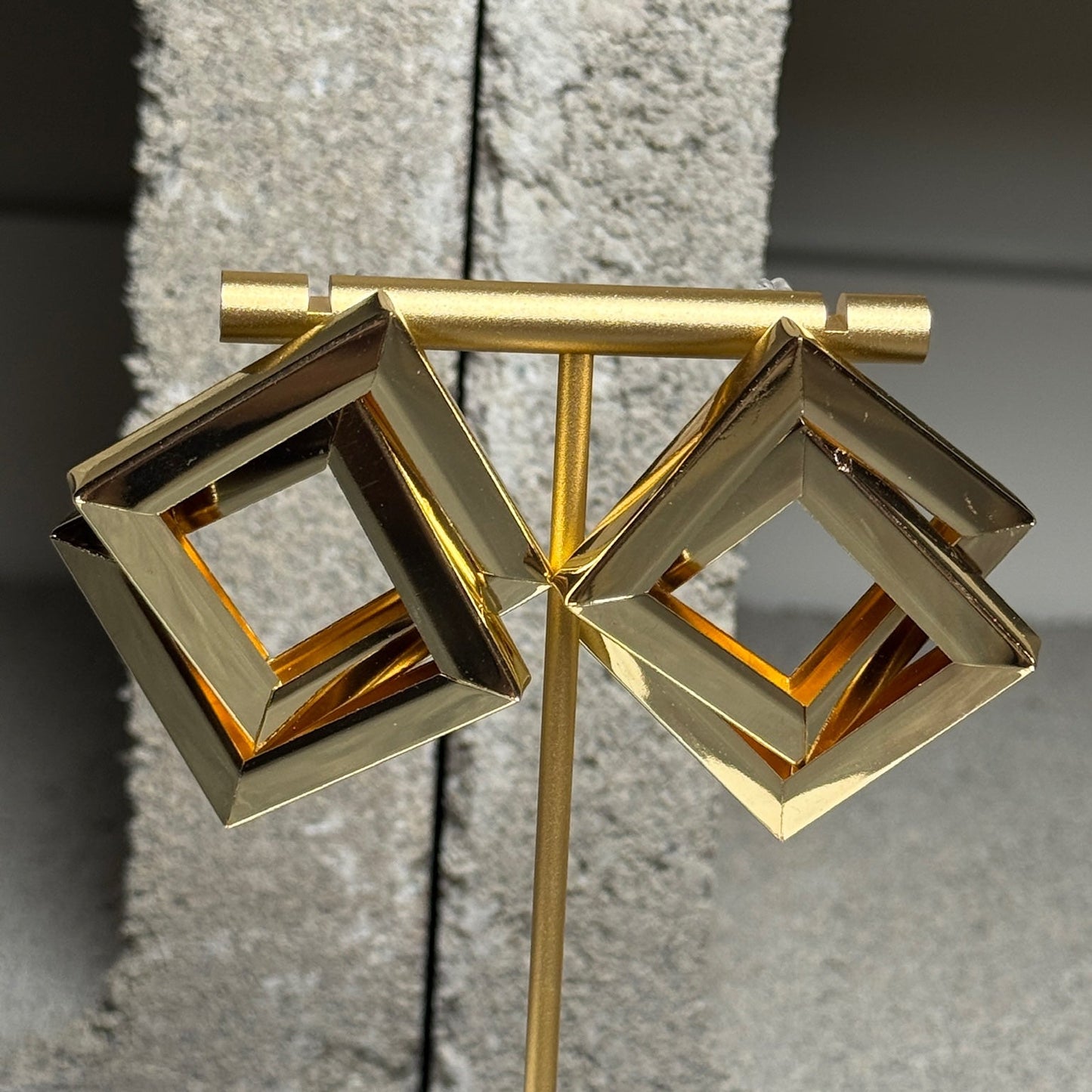 Gilded Edge Cube Studs