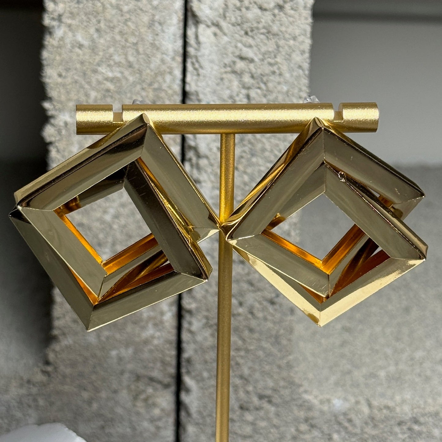 Gilded Edge Cube Studs
