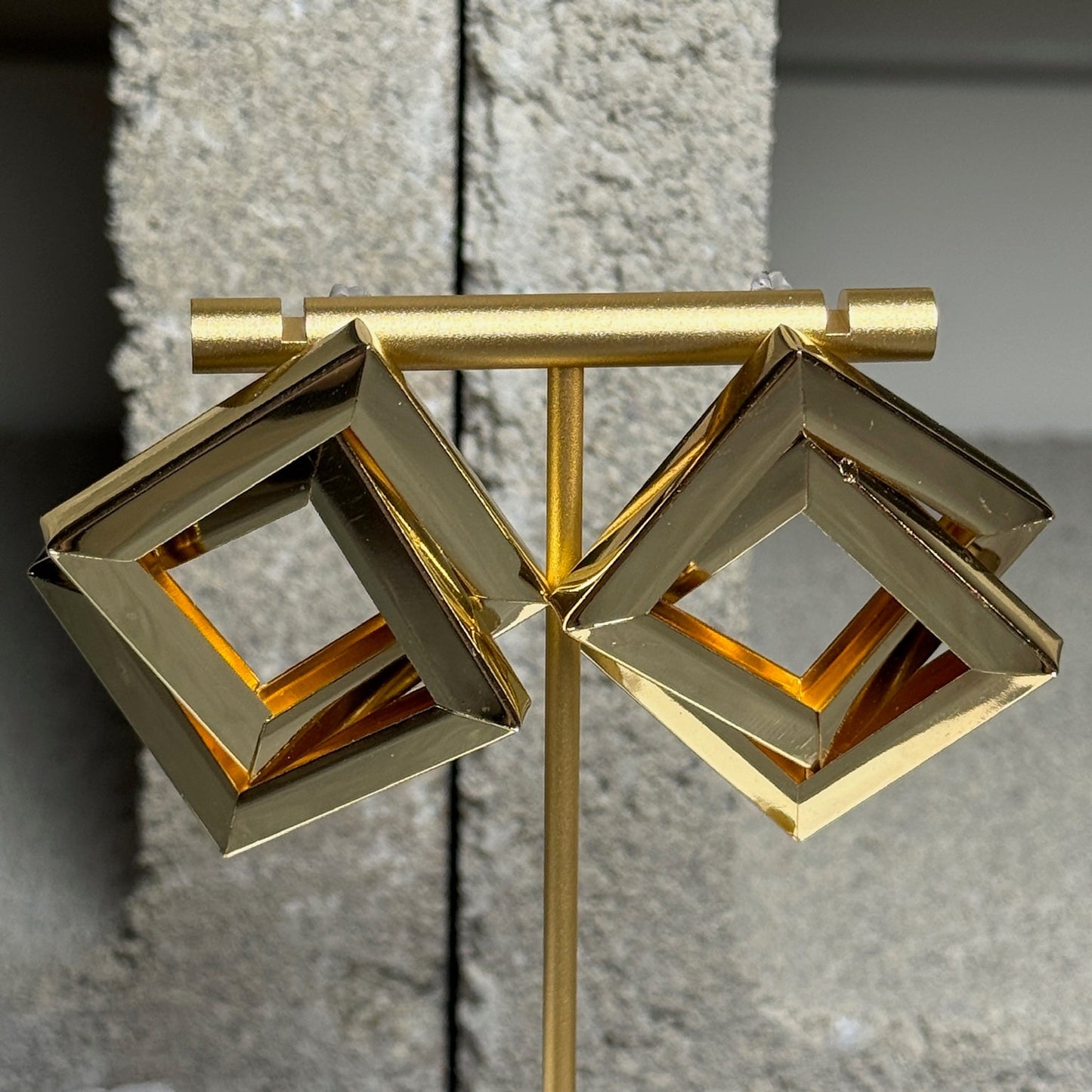 Gilded Edge Cube Studs
