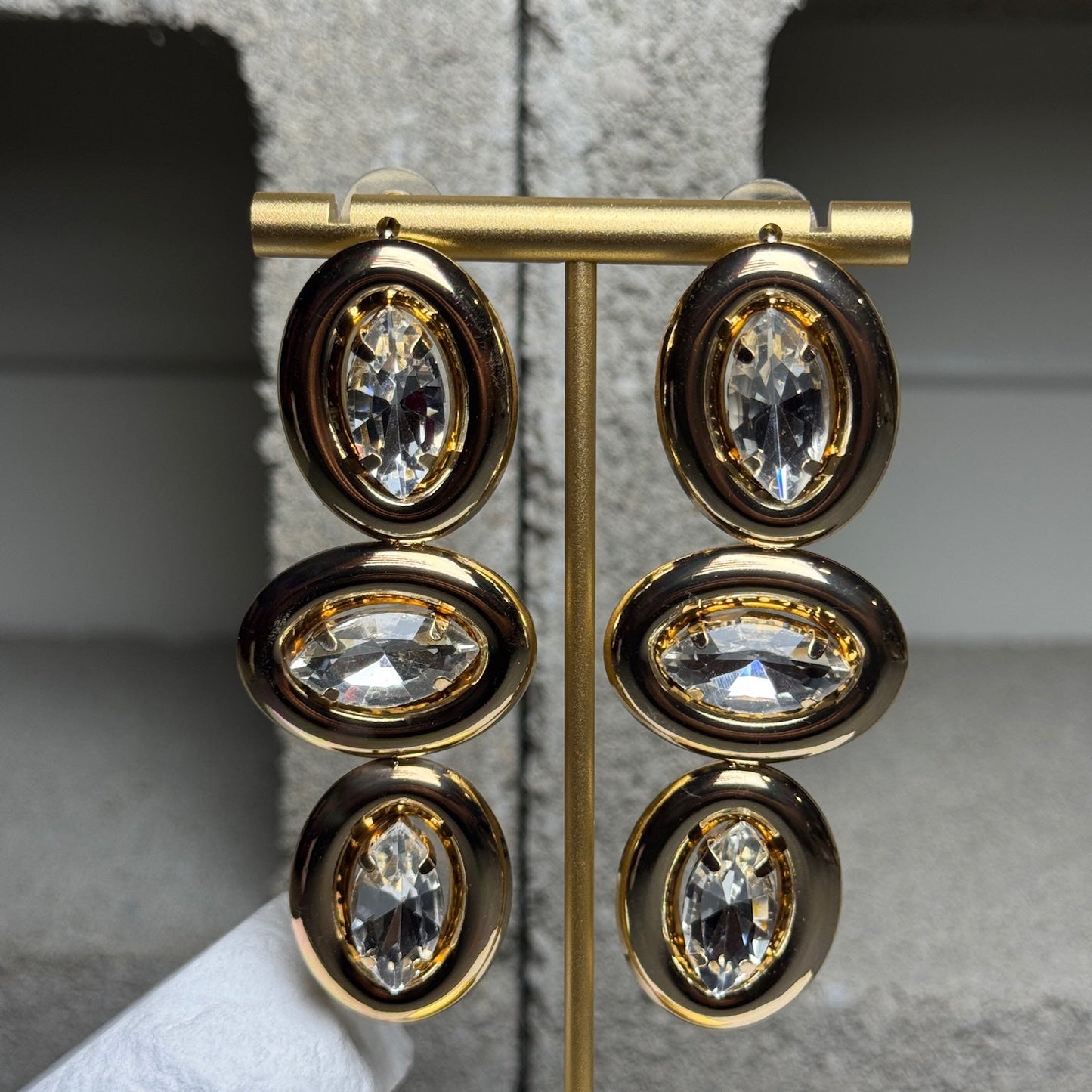 Golden Radiance Layered Statement Earrings