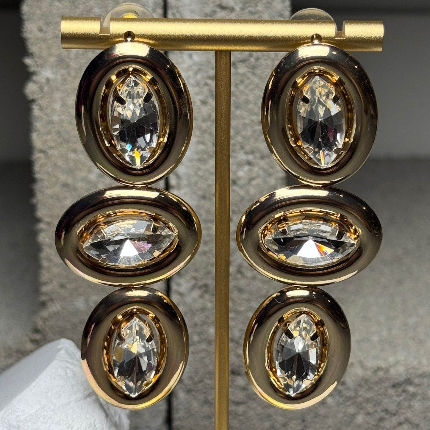 Golden Radiance Layered Statement Earrings