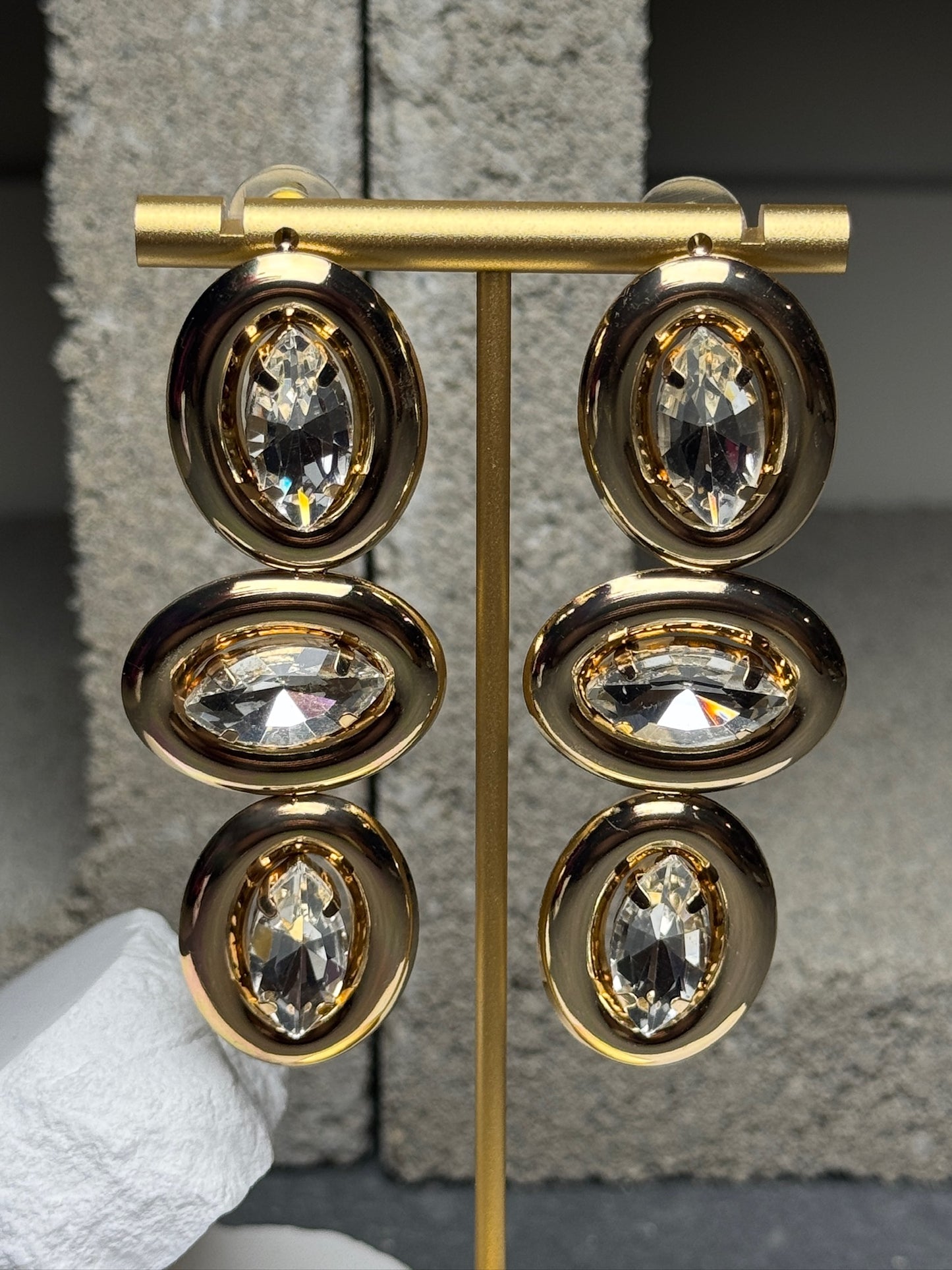 Golden Radiance Layered Statement Earrings