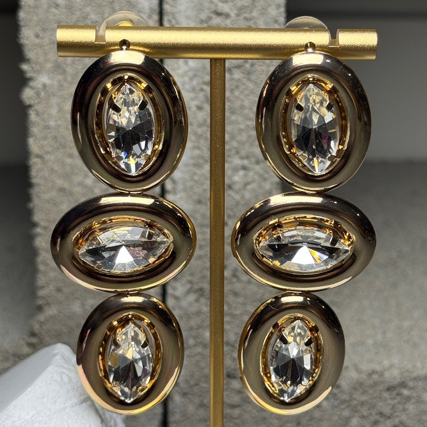 Golden Radiance Layered Statement Earrings