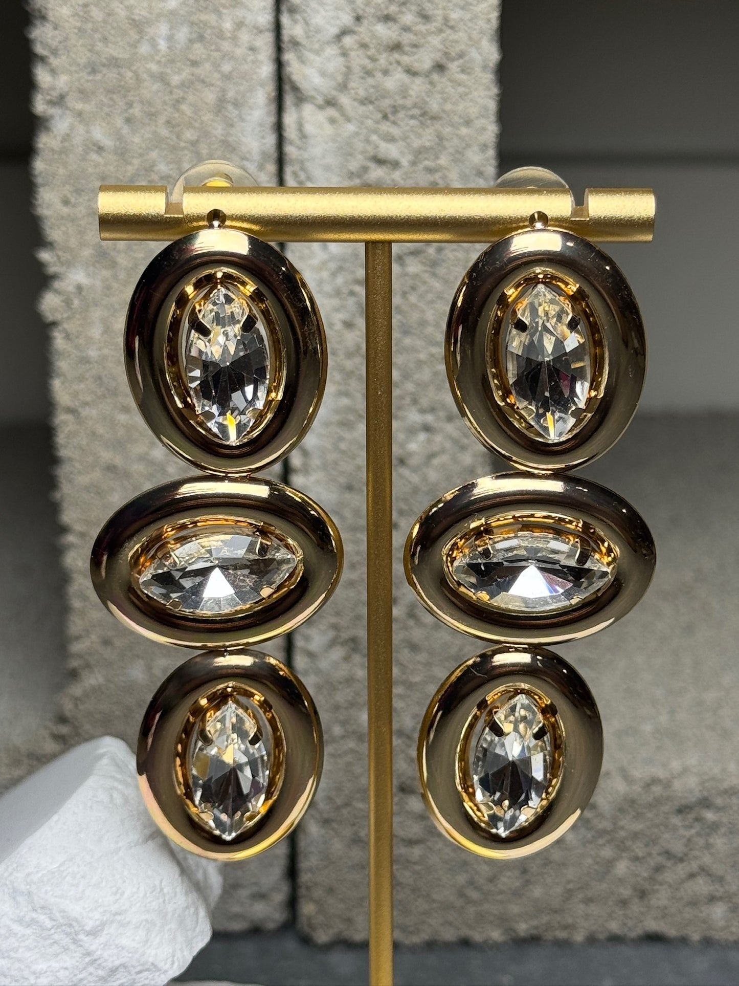 Golden Radiance Layered Statement Earrings