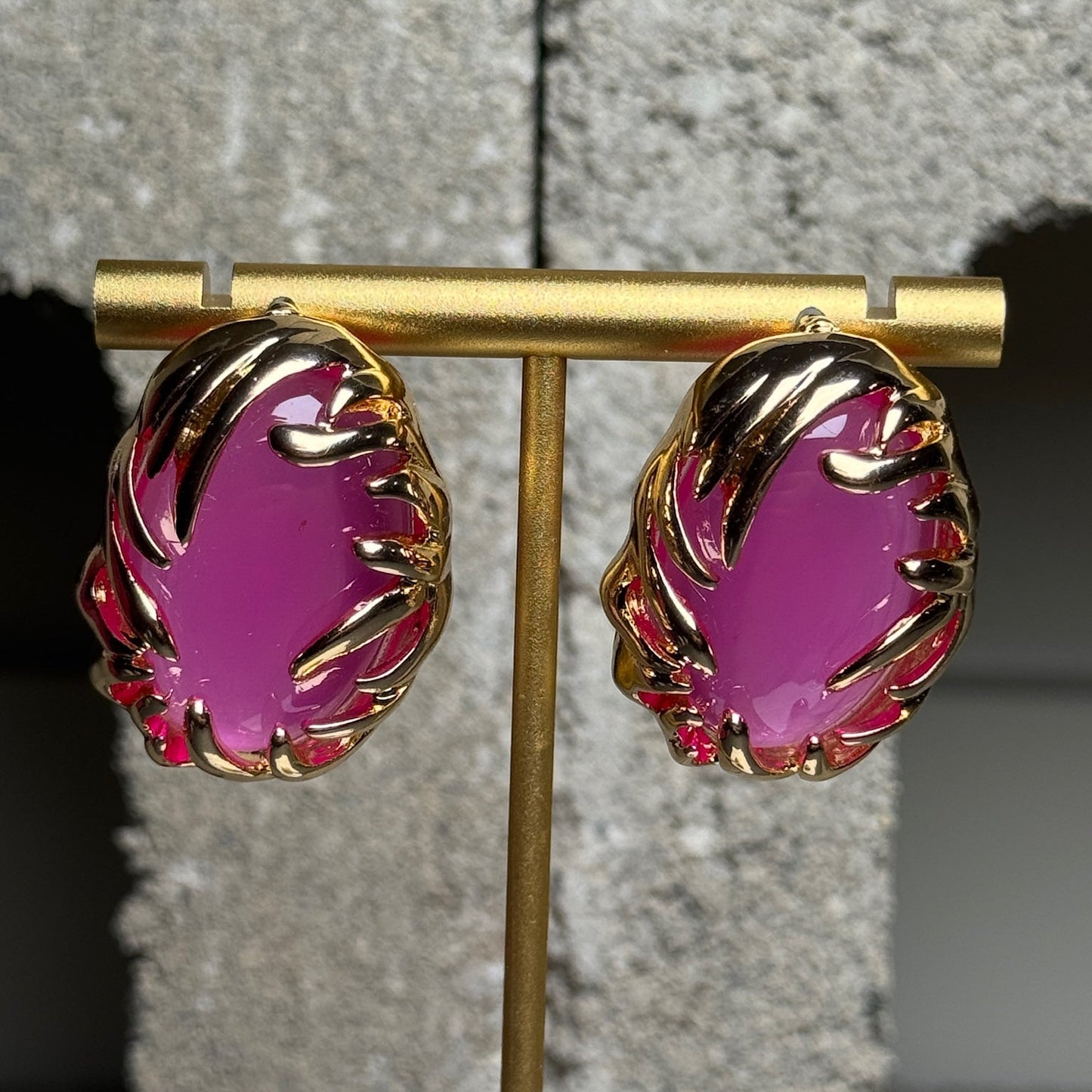 Rosé Glow Statement Stud Earrings