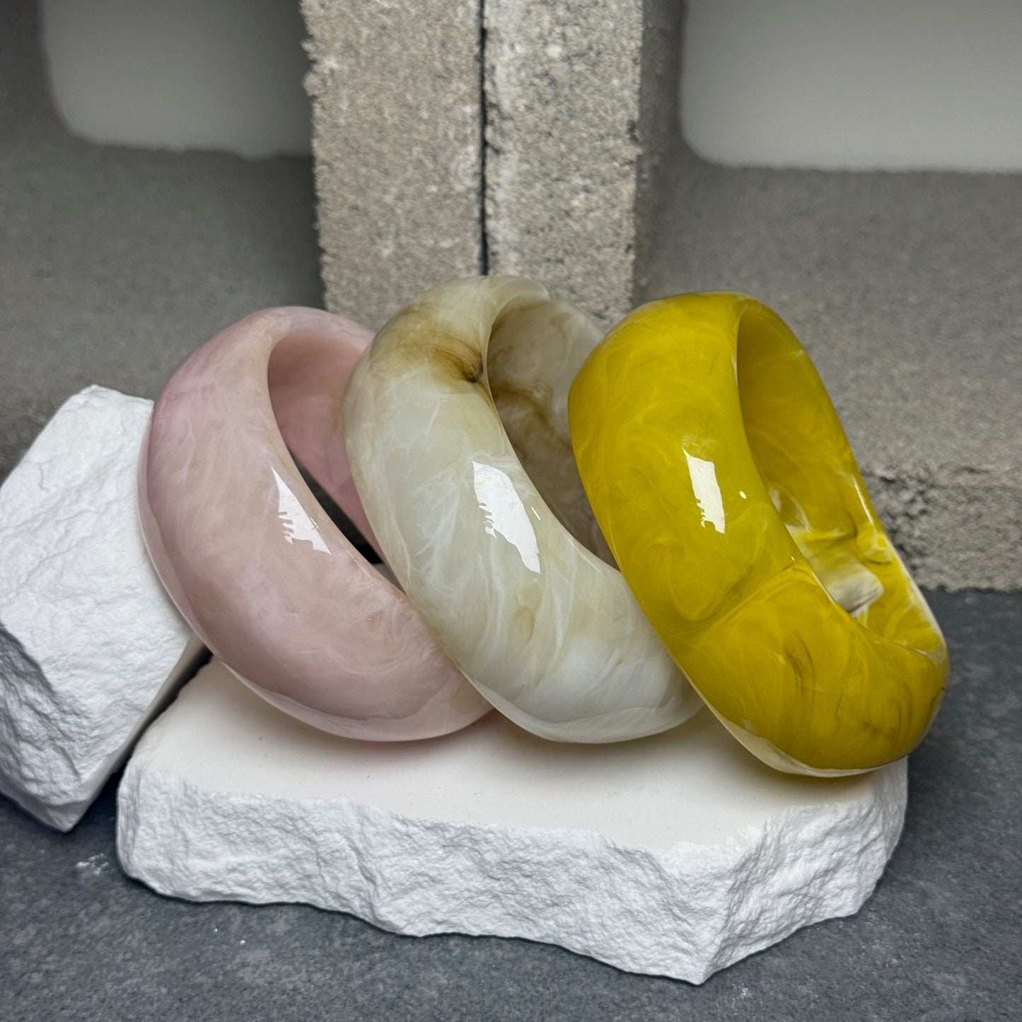 Sunset Sorbet Marble Bangle Set 8"