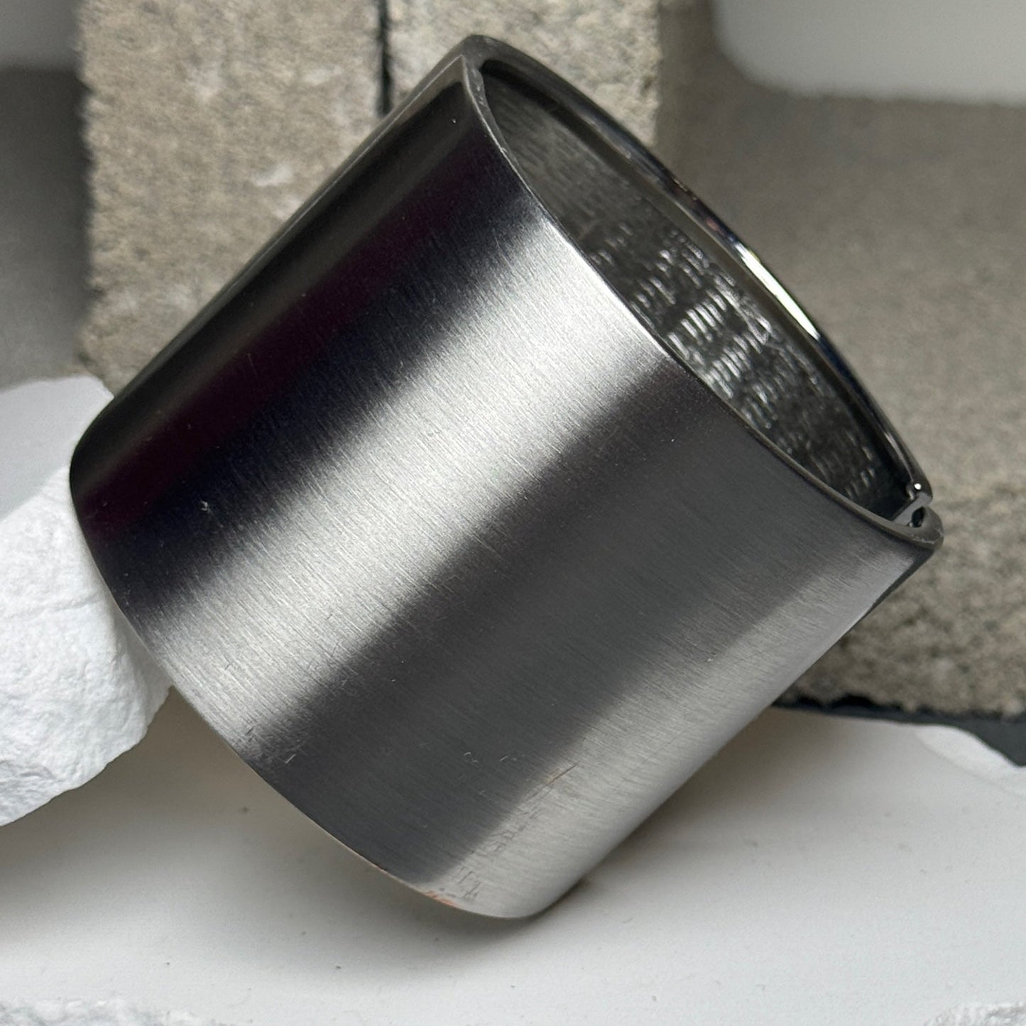 Solid Brushed Wrist Cuff Bracelet 8"