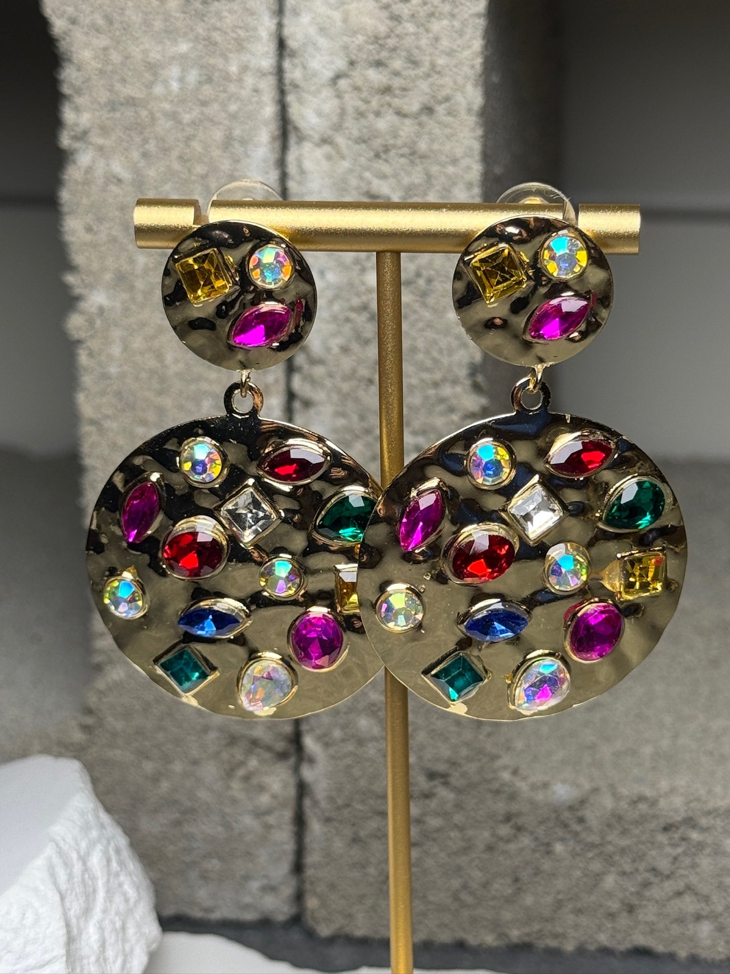 Pop Art Round Jewel Earrings