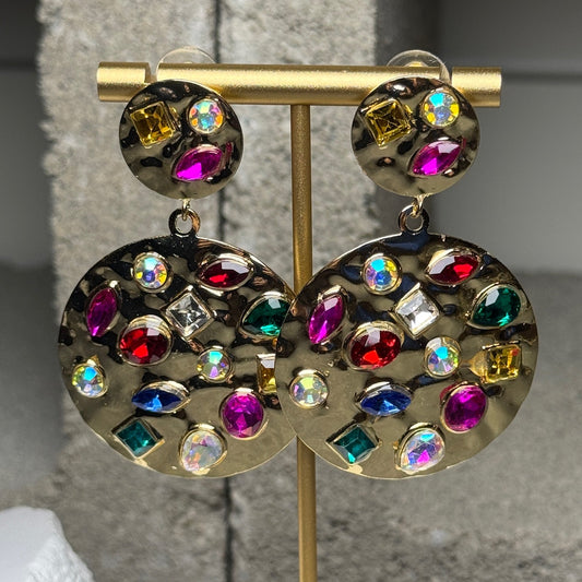 Pop Art Round Jewel Earrings