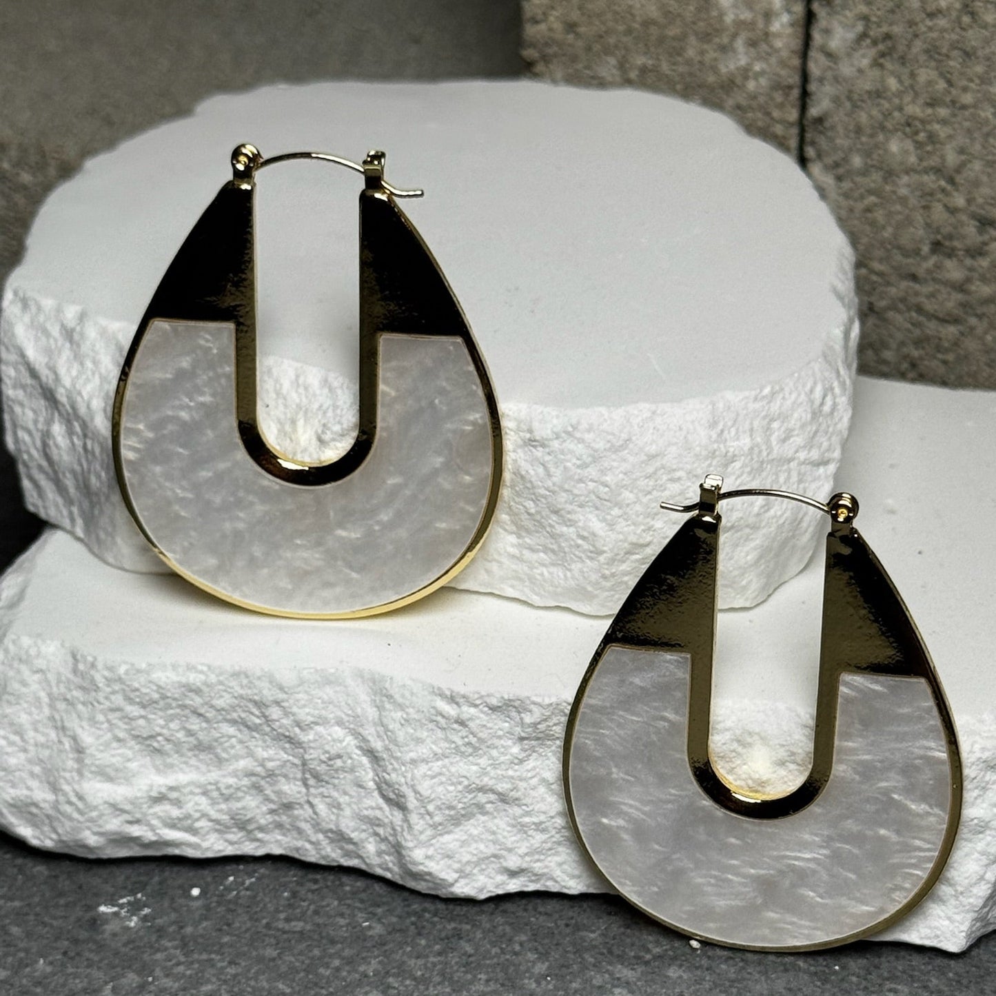Opal Blade Hoop Earrings