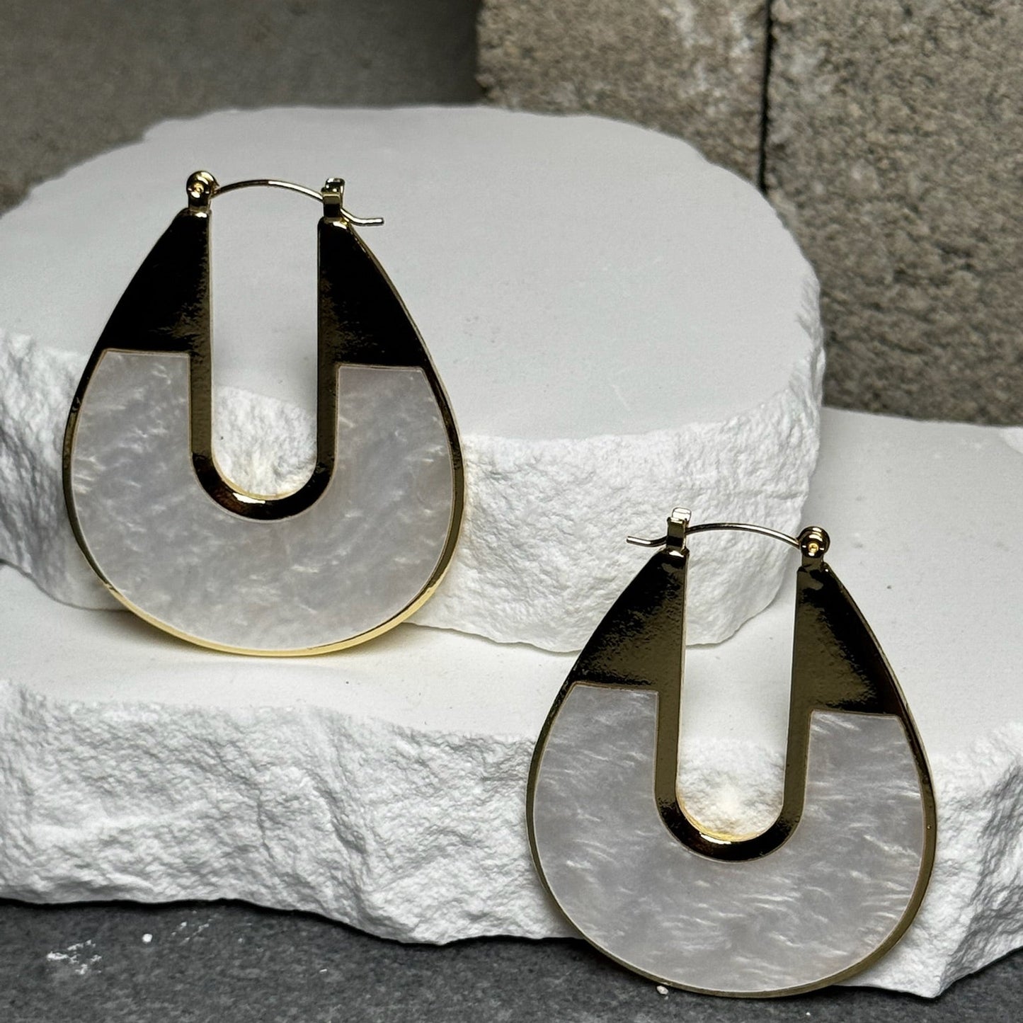 Opal Blade Hoop Earrings