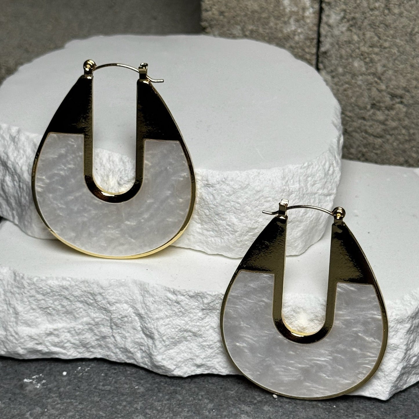Opal Blade Hoop Earrings