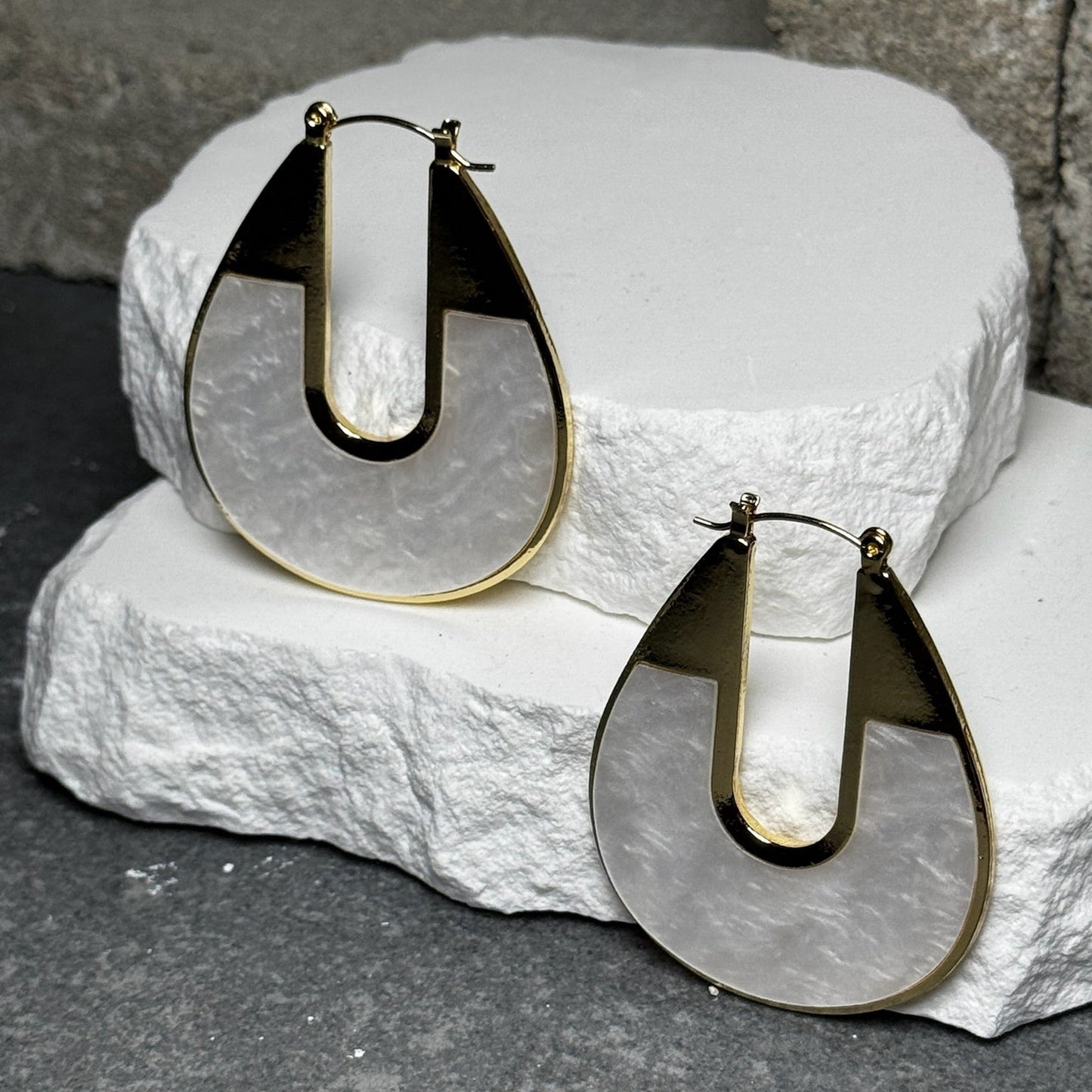 Opal Blade Hoop Earrings