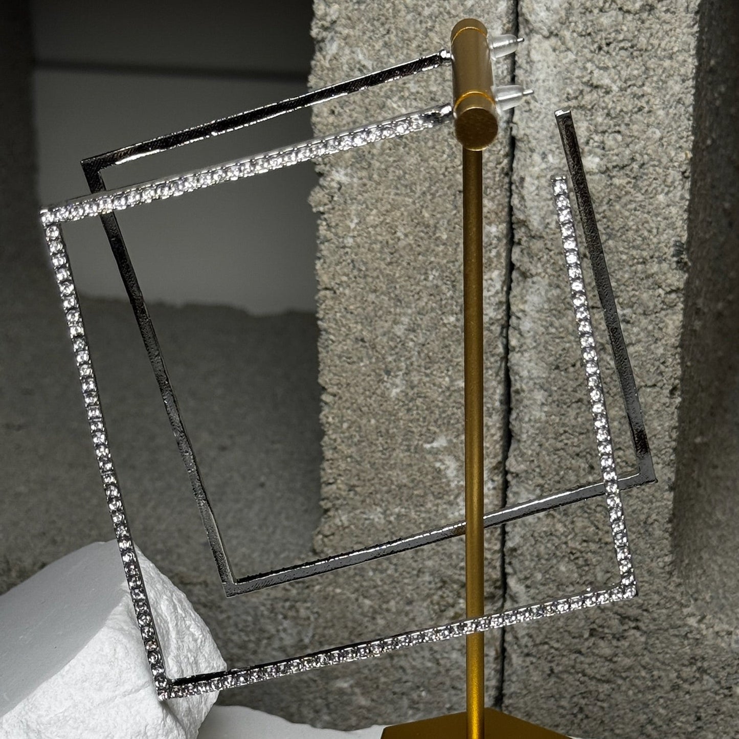 Over the Top Square Earrings