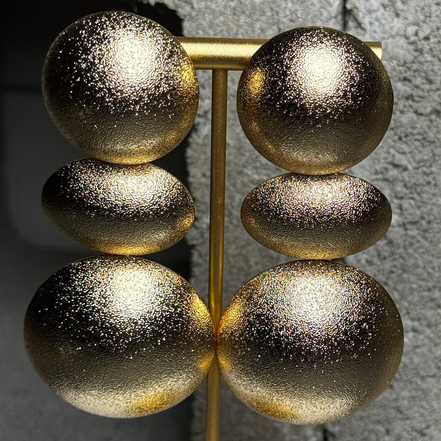 Golden Indulgence Three-Layer Drop Earrings