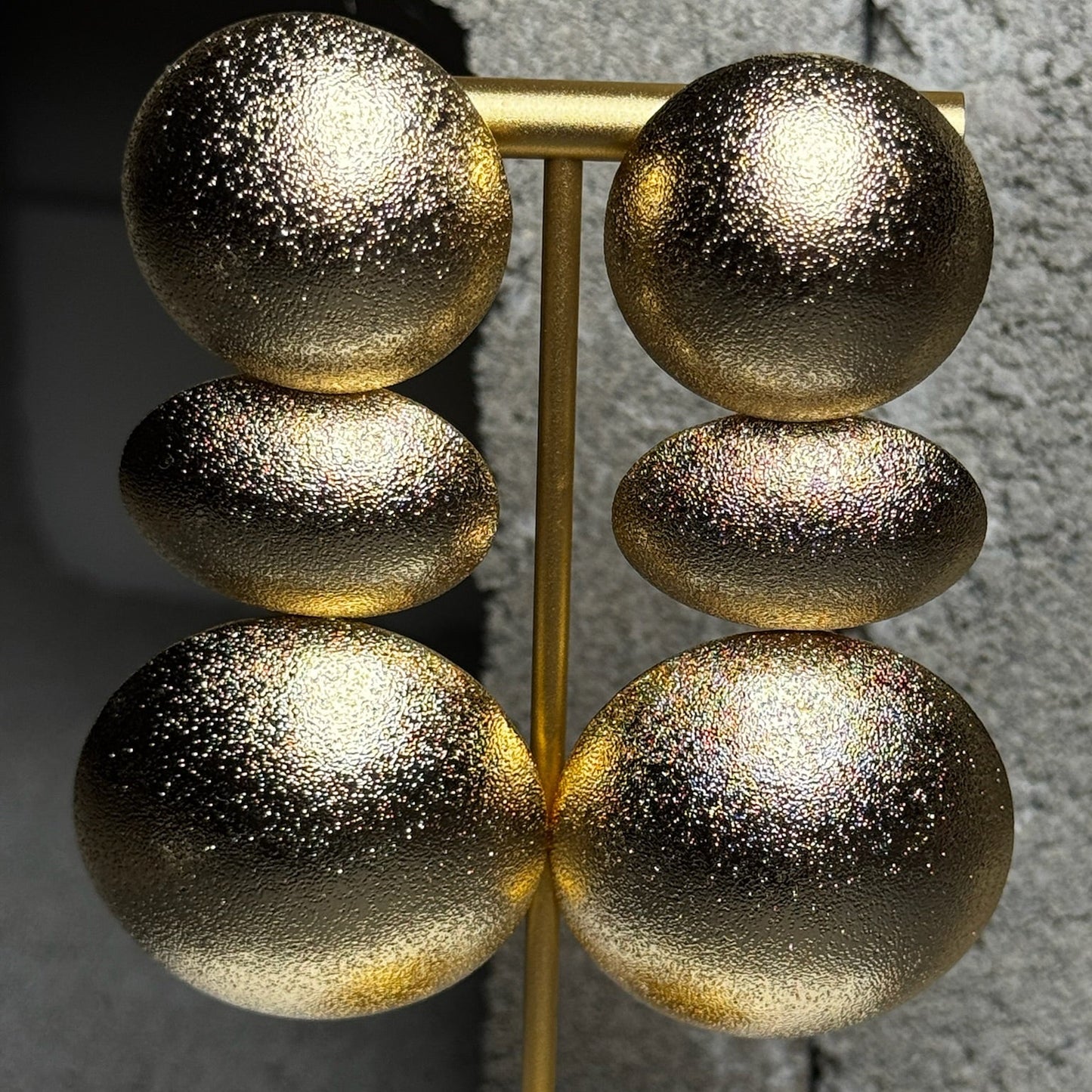 Golden Indulgence Three-Layer Drop Earrings