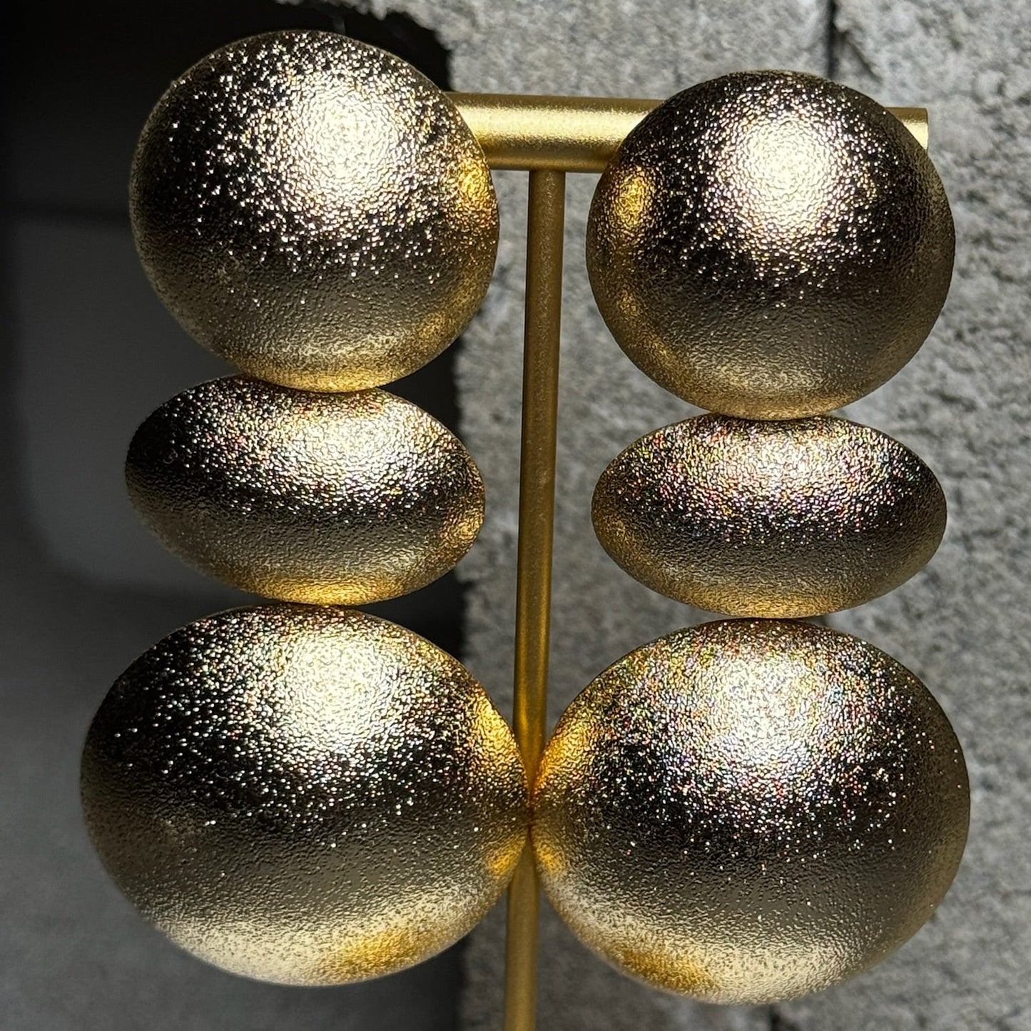 Golden Indulgence Three-Layer Drop Earrings