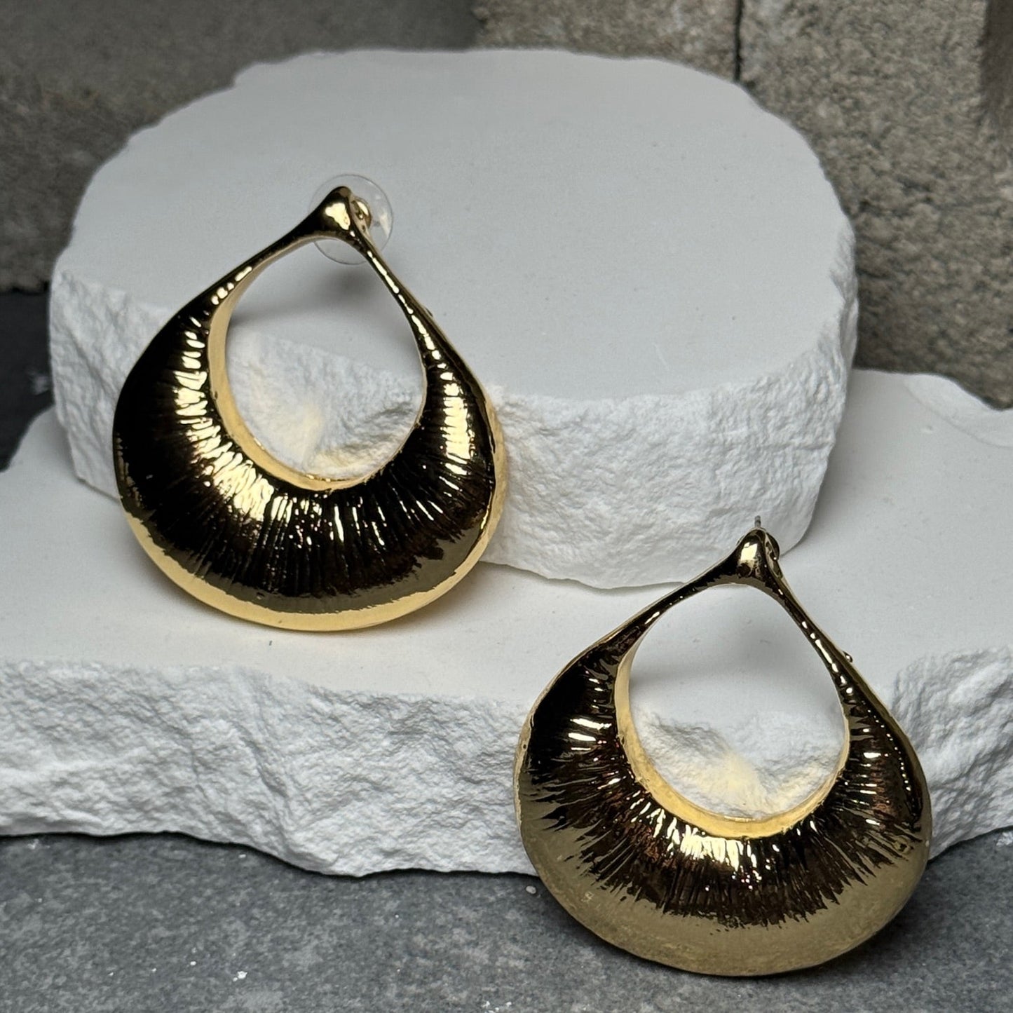 Golden Eclipse Hoop Earrings